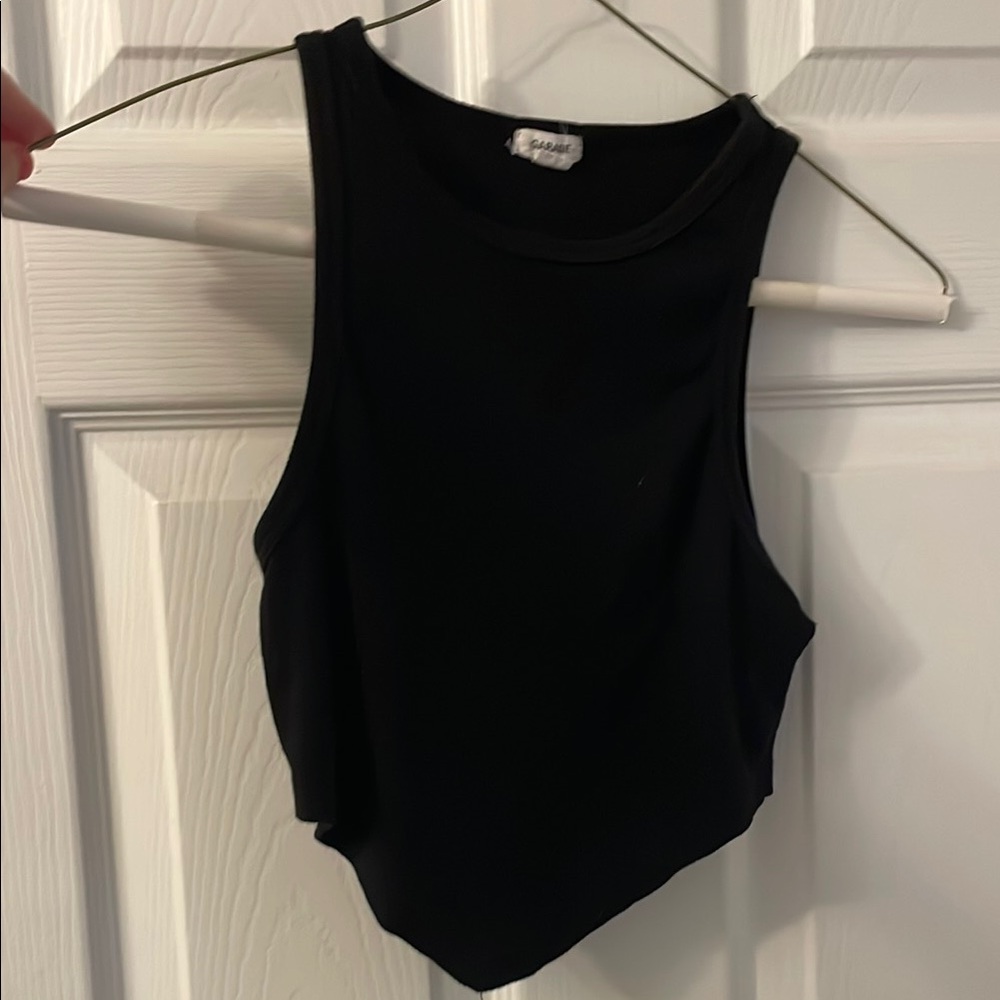 Garage ribbed Black cropped tank top